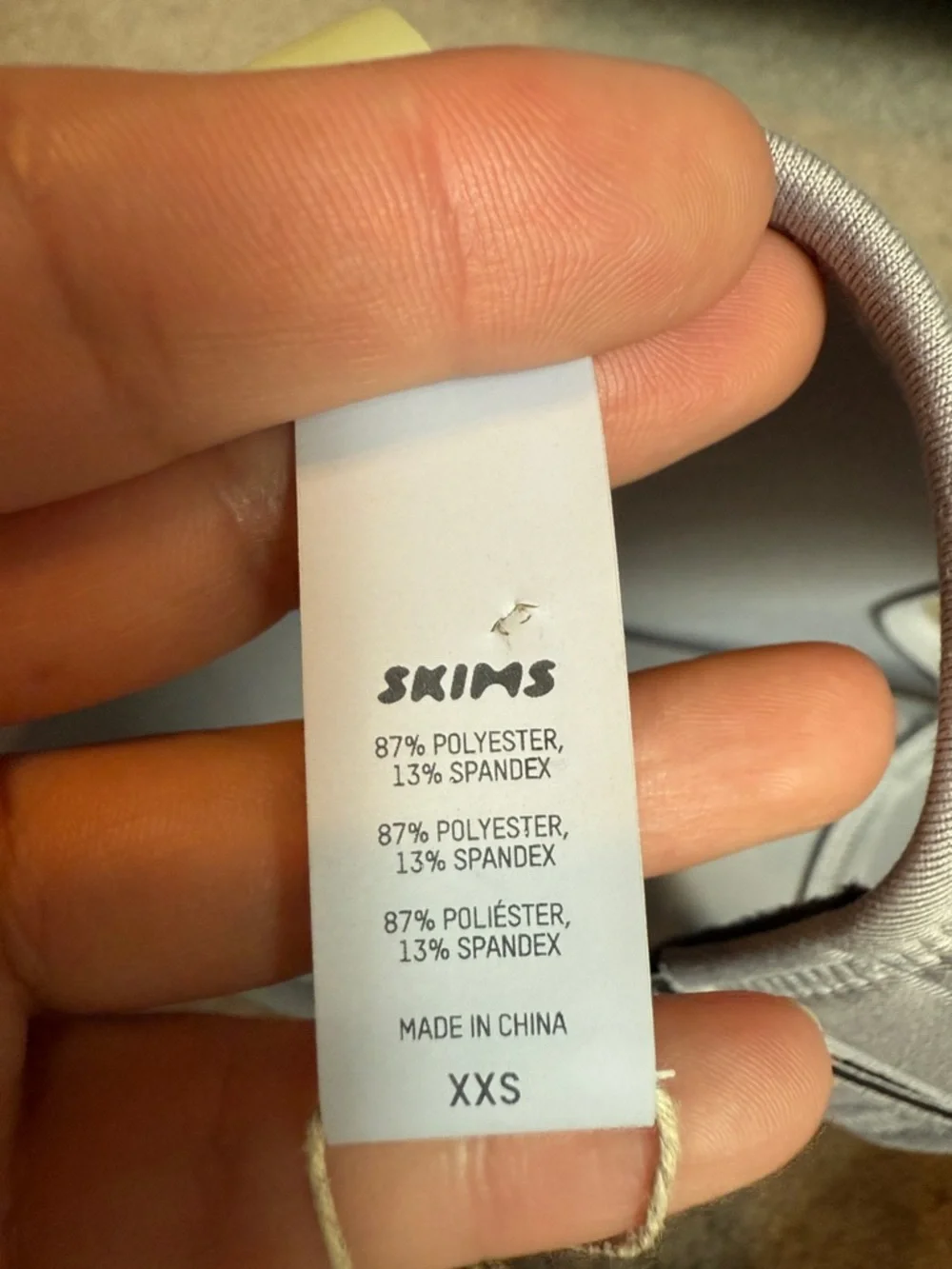 Skims Grey Neoprene Swim Top Size XXS